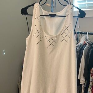 Elegant Studded Tank Top in White
